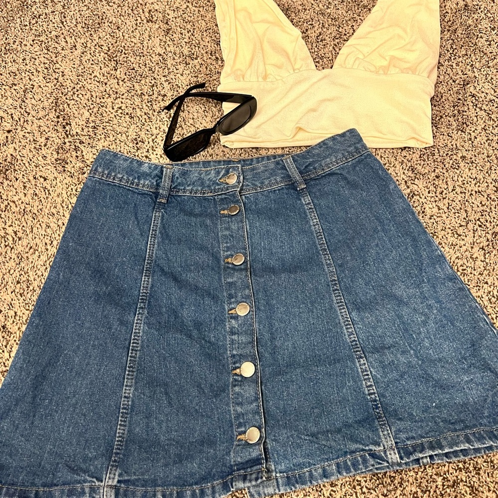 H&M Button Jean Skirt